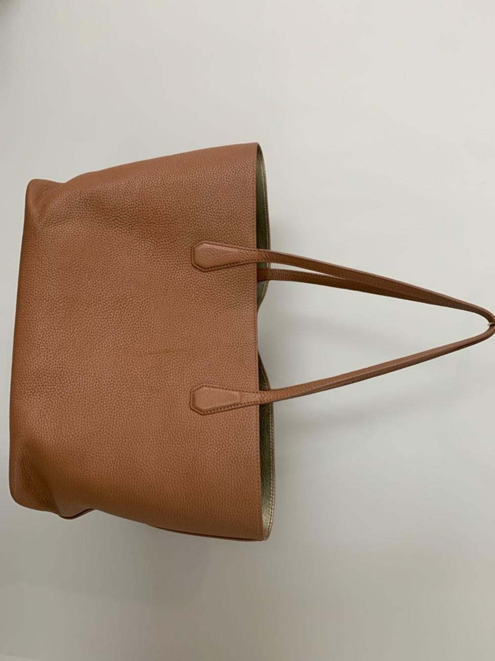 Tory Burch Tan Leather Tote with Olive Interior
